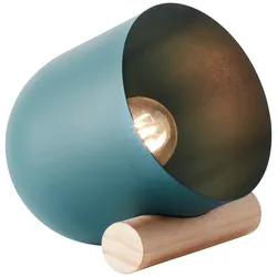 BRILLIANT KOJI Tischleuchte 22 cm Metall / Holz Türkis, 93043/73