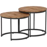 Siena Garden Gartentisch Rund Holz Braun 50 cm x 50 cm