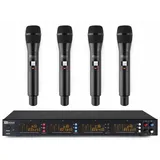Power Dynamics PD504H 4x 50-Kanal-UHF-Drahtlosmikrofonset mit 4 Handmikrofonen