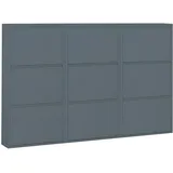 ebuy24 Pisa mit 9 Klappen/Türen in Metall grau (106x150x16 cm) – Schuhschrank – Klappbar/faltbar – modern – für Flur & Eingangsbereich – ideal für schmale Flure