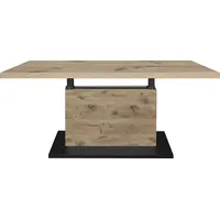 Mäusbacher Couchtisch - vulkanschwarz supermatt - Viking Oak -