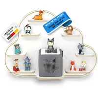 stadtecken Kinder Holz Regal für Musikbox I Wolke I Geeignet für die Toniebox und ca. 27 Tonies I Geschenk I Spielen I Sammeln I zum Aufhängen