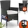 CASARIA Polyrattan Gartenstuhl 59 x 59 x 88 cm schwarz/weiß 2 St.
