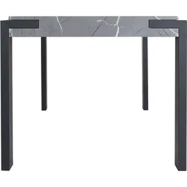 Mendler Esstisch HWC-L53, Tisch Küchentisch Esszimmertisch, Industrial Metall 140x80cm Marmor-Optik grau