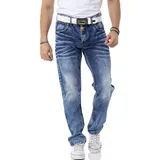 Cipo & Baxx Regular-fit-Jeans Gr. 30 Länge 34, mid blue used, , 77796120-30 Länge 34