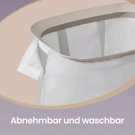 Songmics Wäschekorb mit Deckel 2 Fächer, Wäschesortierer mit Pedal, 160 L,