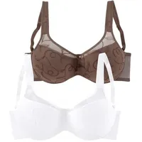 PETITE FLEUR Minimizer-BH Damen mocha-mousse+weiß Gr.80D
