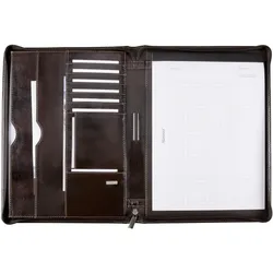 Schreibmappe ALASSIO "DIN A4, Monaco", Herren, braun, Leder, Dokumentenmappen, aus Leder