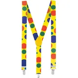 Boland - Hosenträger, 1 Stück, Elasthan, Gummi, Metallschließe, Lederpatch, Suspenders, Motiv, Verkleidung, Kostüm, Mottoparty, Karneval