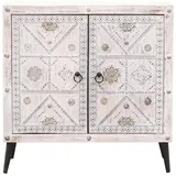 Marrakesch Orient & Mediterran Interior Vaqui Sideboard mit Türen und Schublade Weiß