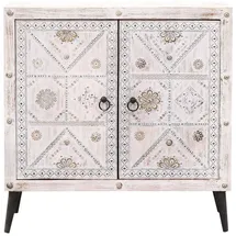 Marrakesch Orient & Mediterran Interior Vaqui Sideboard mit Türen und Schublade Weiß
