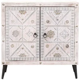Marrakesch Orient & Mediterran Interior Vaqui Sideboard mit Türen und Schublade Weiß