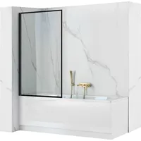 REA Badewannenaufsatz Lagos 80 Schwarz