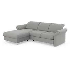 sit&more Ecksofa SIT & MORE "Apulia L-Form", silber, B:250cm H:78cm T:185cm, Webstoff (100% Polyester);Struktur weich (90% Polyester, 10% Polyamid);Luxus-Microfaser Euphoria (100% Polyester);Samtoptik (100% Polyester), Sofas, Ecksofa, wahlweise Bettfunktion,