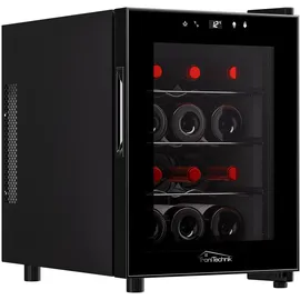 Tronitechnik TroniTechnik® Weinkühlschrank Bordeaux, Getränkekühlschrank, Minibar Weinkühler, 31 Liter, 12 Flaschen