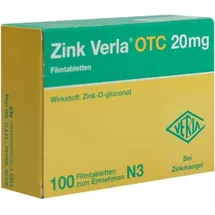 VERLA Zink Verla OTC 20 mg Filmtabletten 100 St.