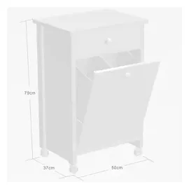 KESPER Küchenwagen mit Mülleimer Weiß/Grau