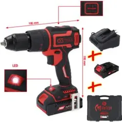 KS Tools eMONSTER Brushless-Akku-Schlag-Bohr-Schrauber-Satz, 4-tlg