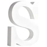 Rayher MDF-Buchstabe S, weiß, 7,7 x 11 cm, Stärke 2 cm, 3D-Buchstaben Holz, Holz-Buchstaben FSC zertifiziert, 64558102