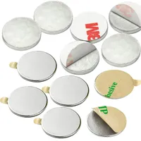 vasalat Scheibenmagnet flach, Magnete mit Metallscheiben selbstklebend, Rundmagnet ø 15mm, Neodym vernickelt 12-teilig