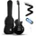 Donner DSC-128 E-Gitarren-Anfängerset 39" Schwarz – Volle Größe, massiver Erlenkorpus, H-H-Tonabnehmer, C-förmiger Hals, inkl. Gigbag, ideal für High-Gain Rock