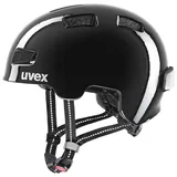 Uvex hlmt 4 reflexx - Leichter Kinder-Helm für Kinder - individuelle Größenanpassung - inkl. LED-Licht - Black 51-55 cm