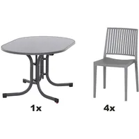 Siena Garden Urban Lights Set 5teilig 90x80x140 cm, Tisch
