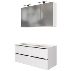 HELD MÖBEL Doppel-Waschtisch-Set »GARDA«, 7-teilig - weiss