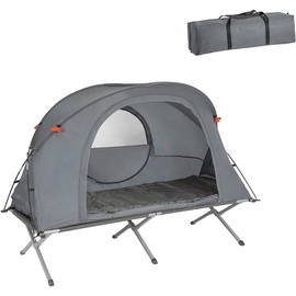 SoBuy 4in1-Zelt mit Campingliege Metall Polyester Oxford-Nylon Grau OGS60-HG
