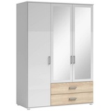 Schlafkontor Kleiderschrank Weiß, Sonoma Eiche - 125x190x51 cm