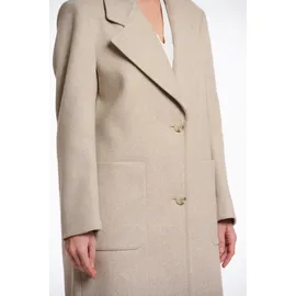 RINO & PELLE "CECILE", Damen, Gr. 38, beige (birch melange), Web, Obermaterial: 100% Polyester. Futter: 58% Polyester, 42% Viskose, unifarben, regular fit kniebedeckend, gerader Abschluss, Mäntel, mit Revers Kragen
