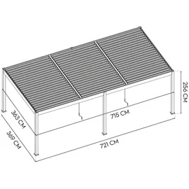 Paragon Outdoor Pergola Grand Tuscan 1224 Anthrazit 369 cm x 721 cm x 256 cm