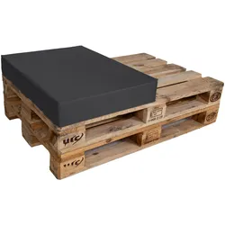 TexDeko Halbes Palettenkissen 60x80x12cm Loungekissen Wasser-& schmutzabweisend, abnehmbarer Bezug mit Reißverschluss, waschbar (Anthrazit)