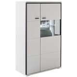 MCA Furniture Highboard Mori - Modern White / Schwarzgrau