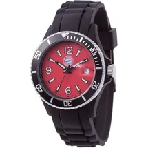 FC Bayern München Fanuhr I Armbanduhr I Erwachsene I Schwarz I Fußball