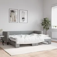 VidaXL Tagesbett Ausziehbar Hellgrau 80x200 cm Stoff