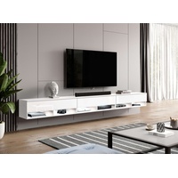 Furnix TV-Schrank ALYX 300 cm Lowboard TV-Kommode mit 3 Türen ohne LED B300 x H34 x T32 cm, (3x100cm) weiß