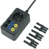 VOLTCRAFT SMA-10 Messadapter Schutzkontakt-Stecker - Buchse 4 mm, Schutzkontakt-Kupplung berührungssicher Schwarz