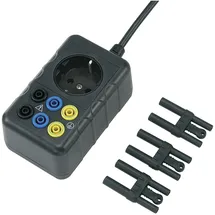 VOLTCRAFT SMA-10 Messadapter Schutzkontakt-Stecker - Buchse 4 mm, Schutzkontakt-Kupplung berührungssicher Schwarz