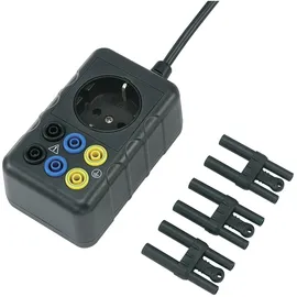 VOLTCRAFT SMA-10 Messadapter Schutzkontakt-Stecker - Buchse 4 mm, Schutzkontakt-Kupplung berührungssicher Schwarz