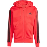 adidas Essentials 3-Streifen Fleece Reißverschlusspullover Pure Ruby / Black S