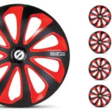 Sparco Radkappe 14 Zoll 4 Stück Schwarz/Rot