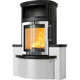 Kaminofen HARK 44-5.34 GT FlameKat Raumluftunabhängig 8 kW - Ofenkacheln: opak-schwarz - Korpus: graphit/verchromt