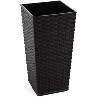 Lamela - Blumentopf Finezja Rattan 30 x 30 x 57 cm, Schwarz