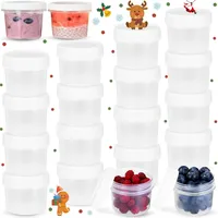20 Stück Kleine Lebensmittelbehälter, Kleine Dosen, 160 ml/5 oz Kunststoffbehälter mit Deckel, Wiederverwendbare Feinkostschalen, Deli-Behälter, gefrierdosen klein, für Mittagessen Joghurt Obst (weiß)