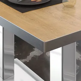 GGM Möbel Bistro Loungetisch 110 x 60 x 41 cm Eiche/Edelstahl