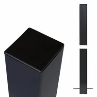 Plus Zaunpfosten 8 x 8 x 186 cm Grauschwarz/Stahl