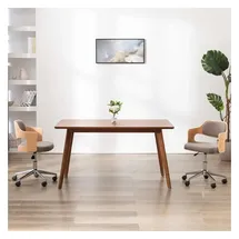 vidaXL Drehbarer Bürostuhl Bugholz Taupe