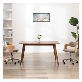 vidaXL Drehbarer Bürostuhl Bugholz Taupe