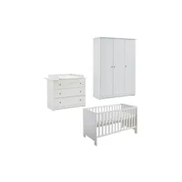 Möbel Kraft Babyzimmer 3er-Set Thilo ¦ weiß ¦ Maße (cm): B: 392 H: 379
